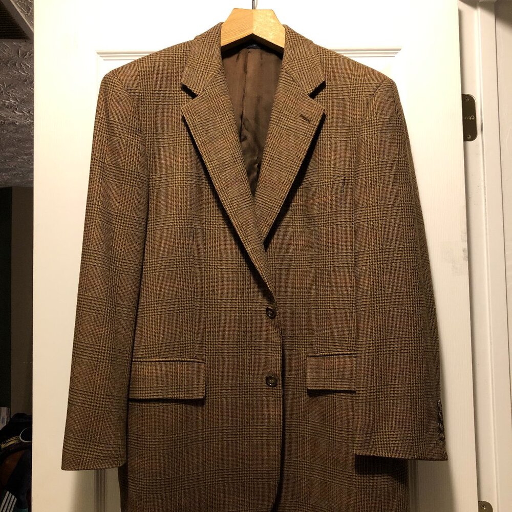 Brooks brothers men's 95%wool 5%cashmere sport coat jacket blazer  size: 42R